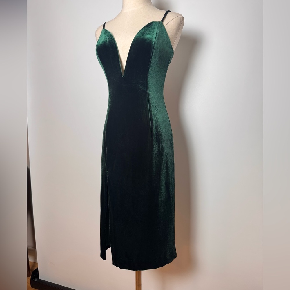 Revolve NBD Velvet Green Dress Shana - Picture 7 of 12